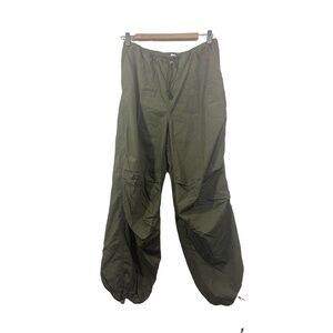 DIVIDED Cargo Pants Womens Size XS Olive Green Elastic Waist Drawstring